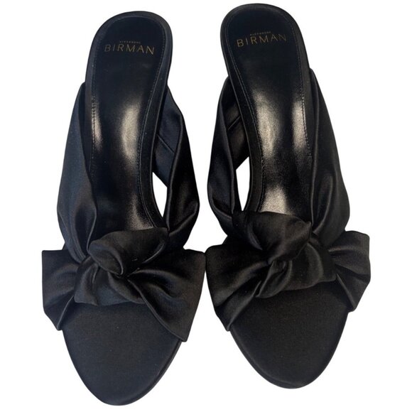 Alexandre Birman Kacey 85 Satin Mule Sandal Black Size 8 New In Box - Picture 11 of 12
